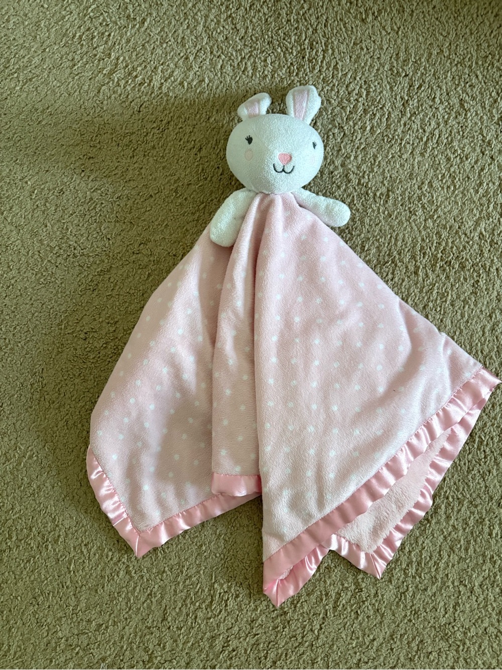 Blank Brand Pink Bunny Lovey Security Blanket for Kids